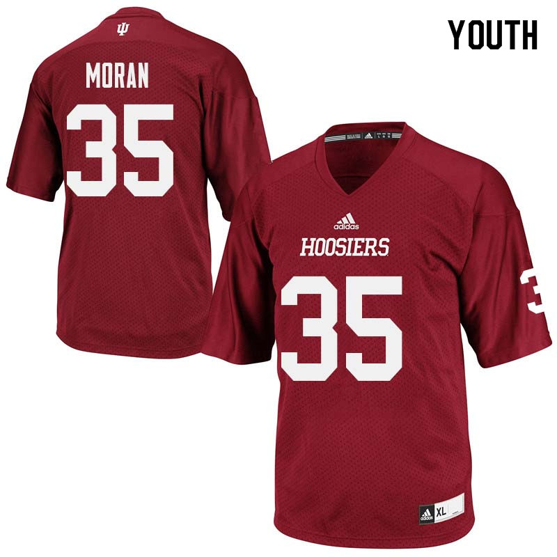 Youth #35 Jack Moran Indiana Hoosiers College Football Jerseys Sale-Crimson